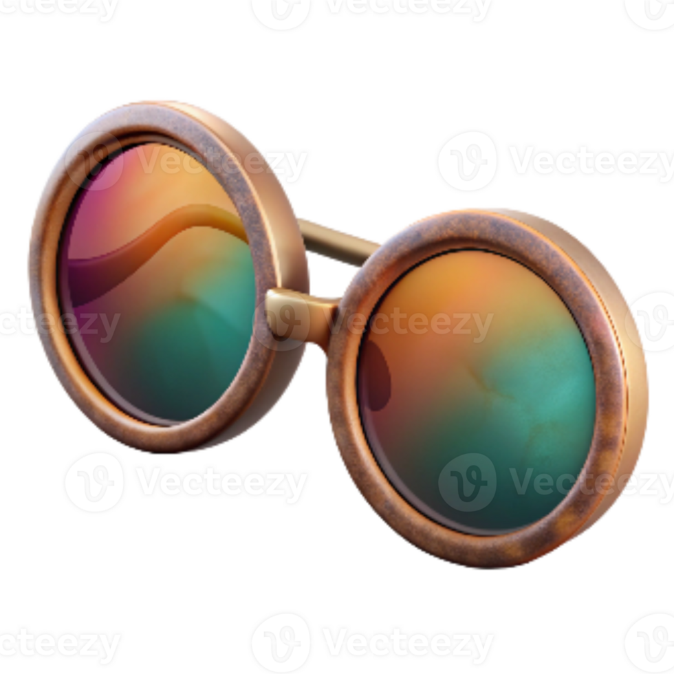 extraordinary artistic Retro Sunglasses with Round Frames Transparent Cutout authentic png