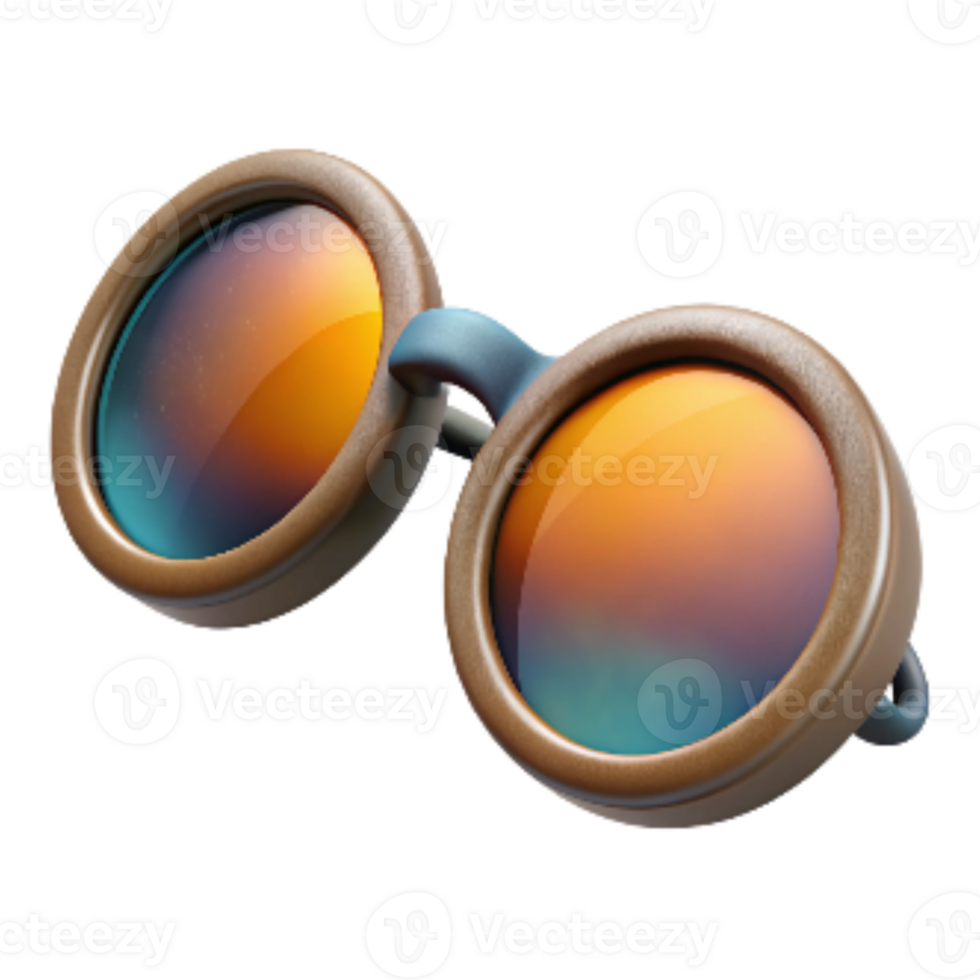 extraordinary rustic Retro Sunglasses with Round Frames Transparent Cutout original png