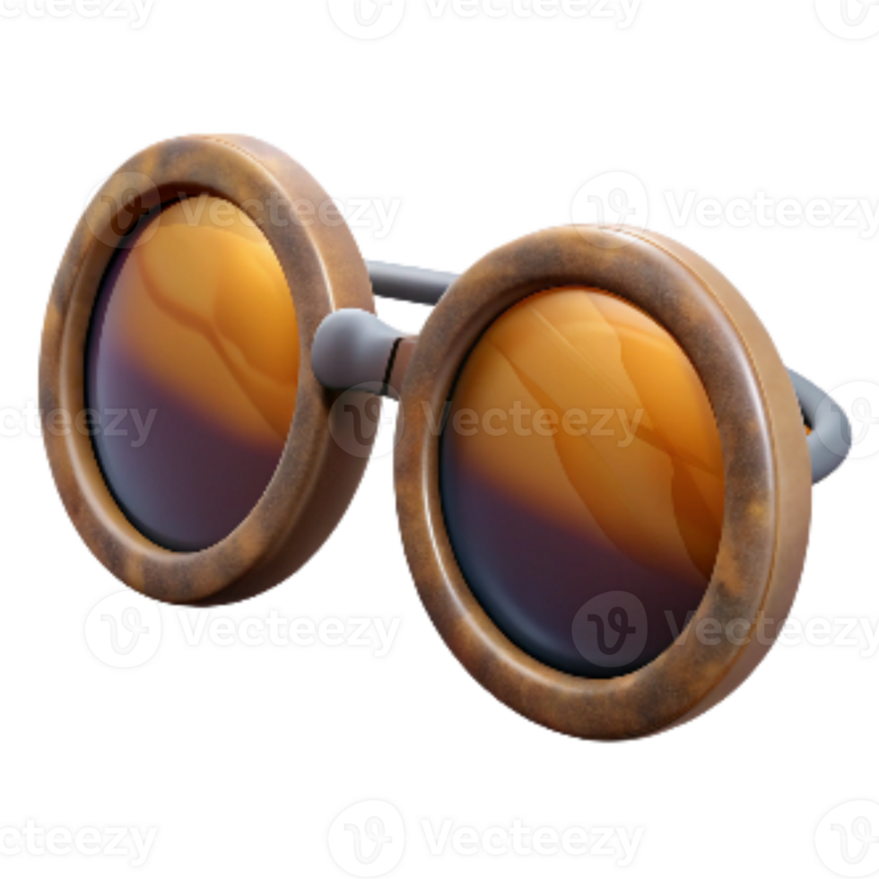 vibrant rustic Retro Sunglasses with Round Frames Transparent Cutout premium png