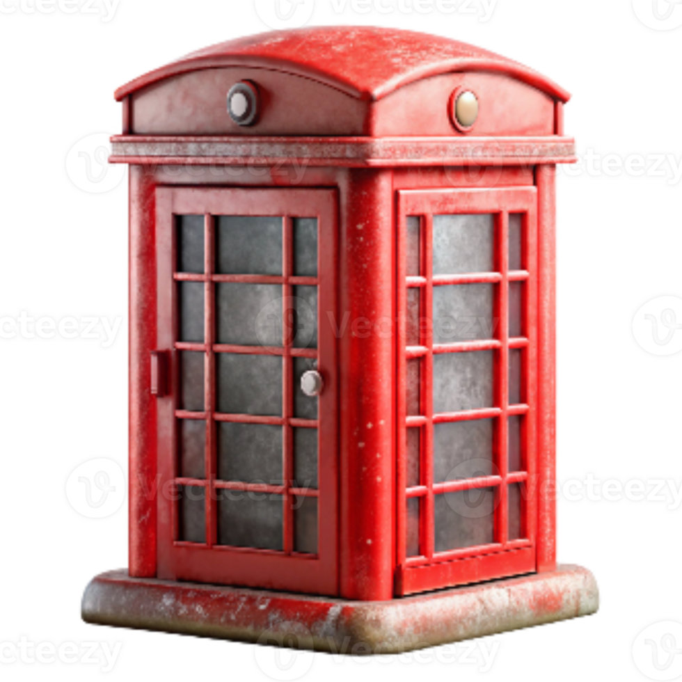 serene rustic Retro Telephone Booth with Red Paint Cutout exclusive png