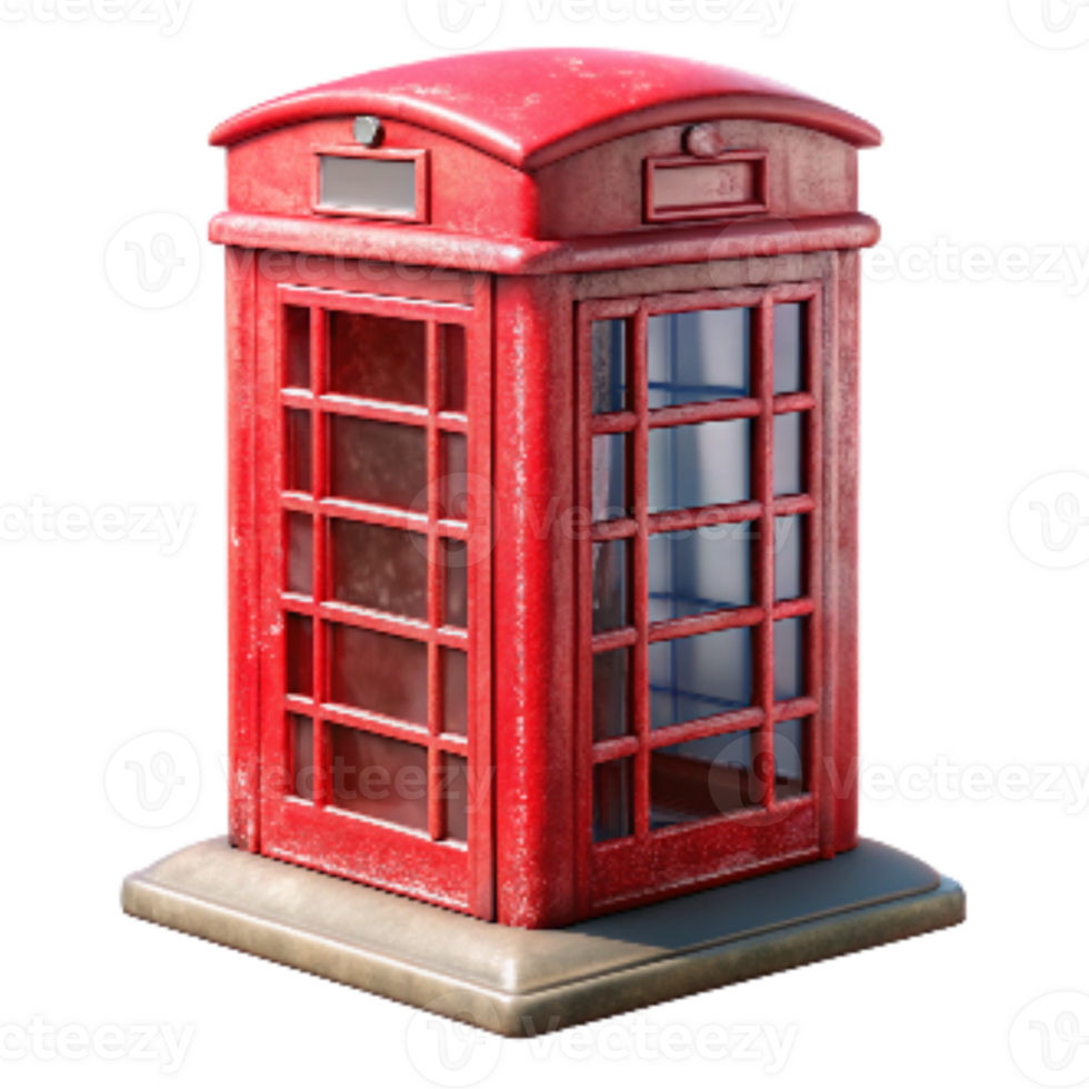 wonderful traditional Retro Telephone Booth with Red Paint Cutout detailed png