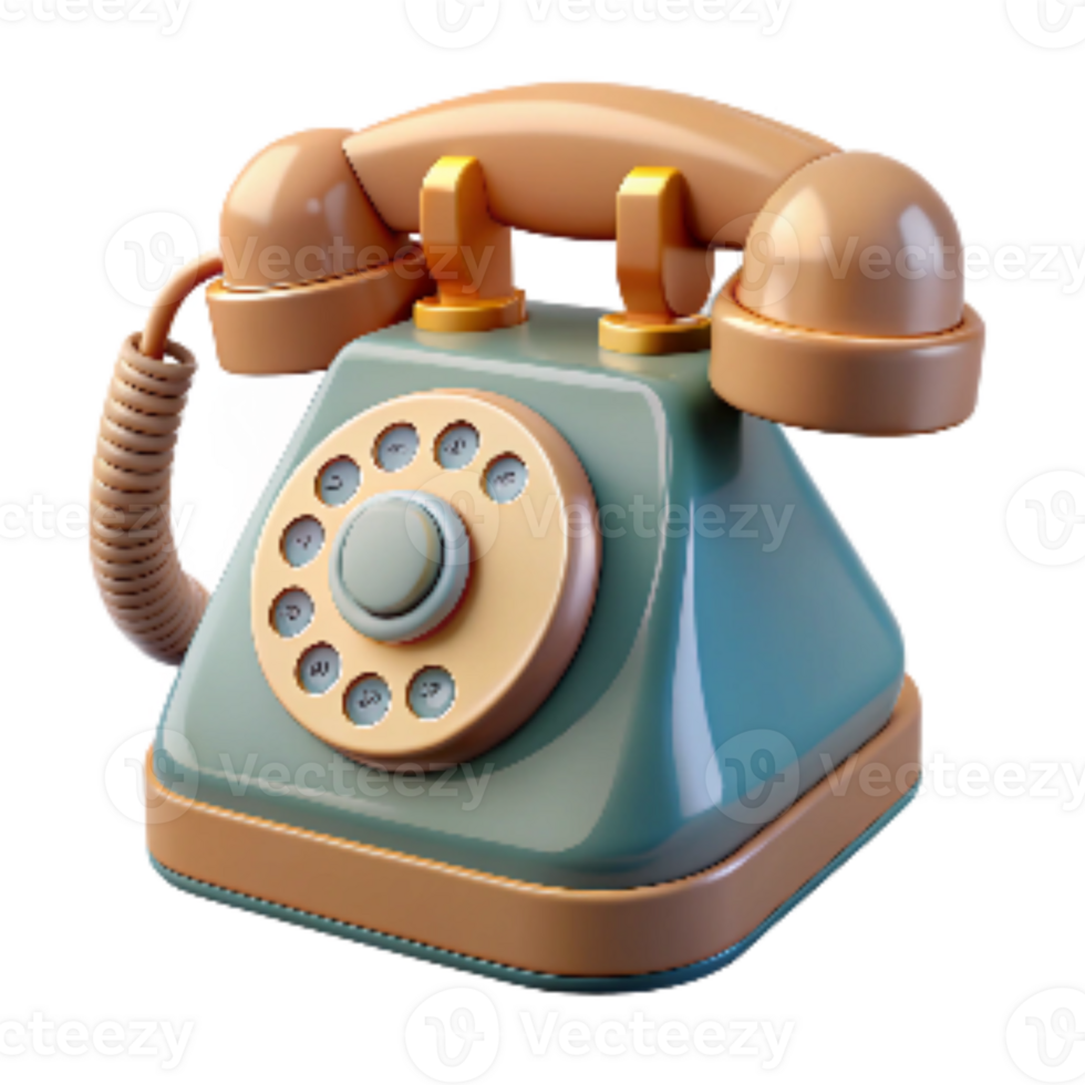 extraordinary rustic Retro Telephone with Rotary Dial Cutout genuine png