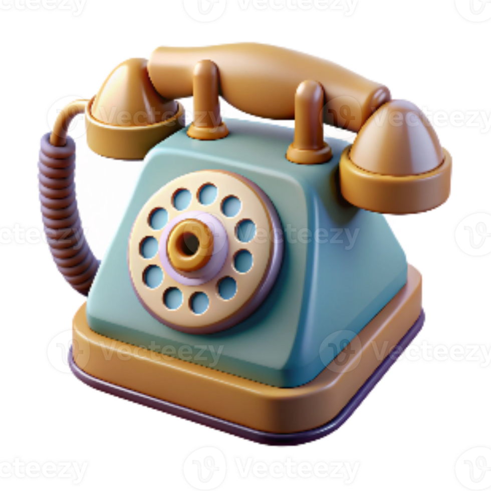 dramatic traditional Retro Telephone with Rotary Dial Cutout high resolution png
