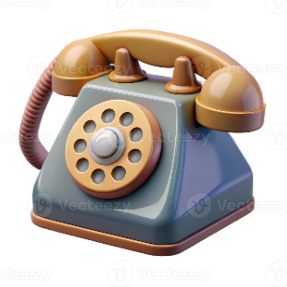 beautiful rustic Retro Telephone with Rotary Dial Cutout original png
