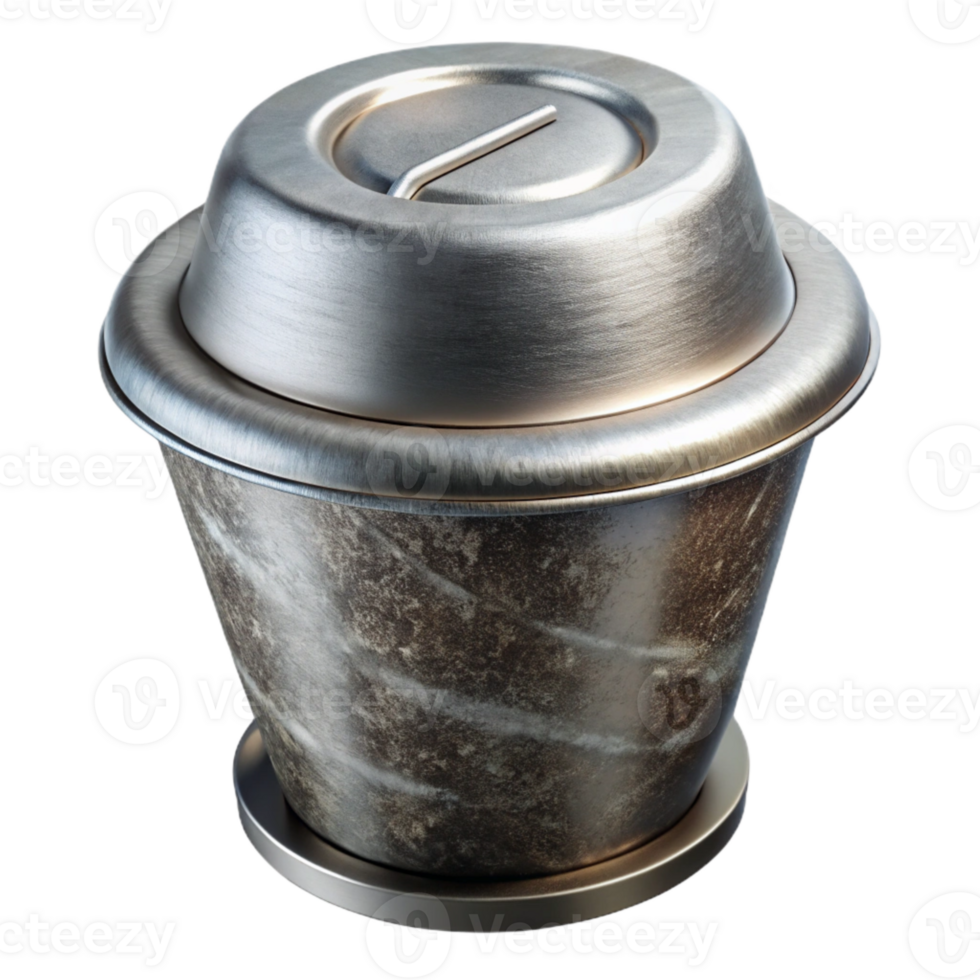 elegant rustic Reusable Coffee Pod Stainless Steel Isolated Cutout authentic png