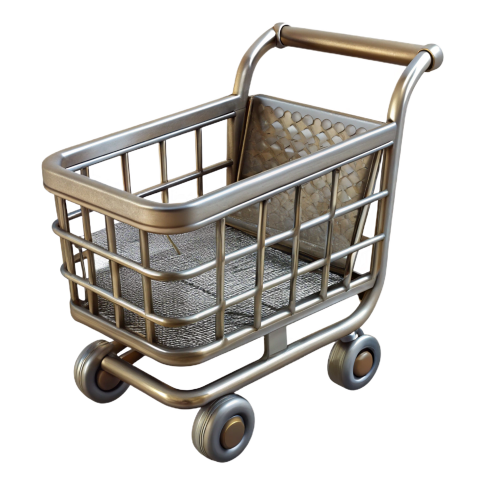 extraordinary minimalist Reusable Shopping Cart Metal Isolated high resolution png