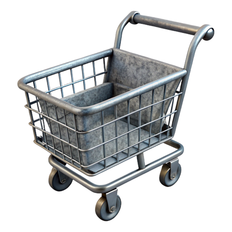 stunning artistic Reusable Shopping Cart Metal Isolated professional png