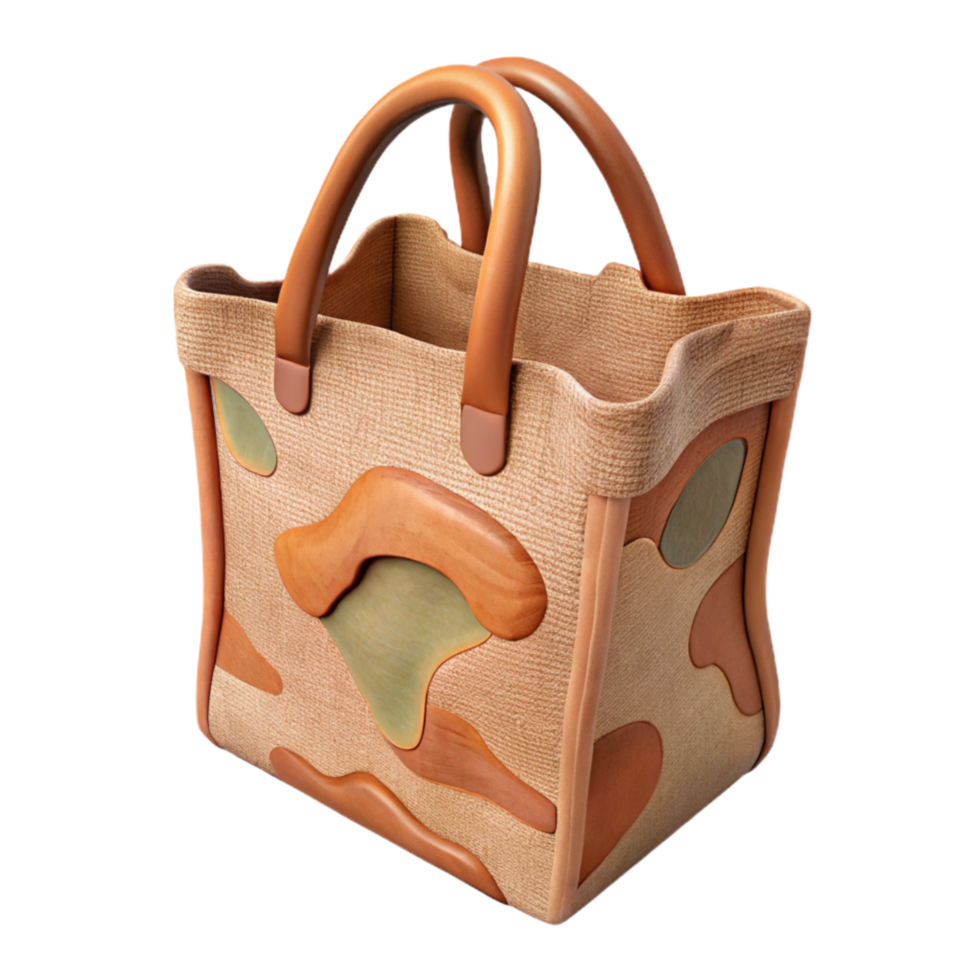 elegant contemporary Reusable Shopping Tote Bag Canvas Texture Cutout high resolution png