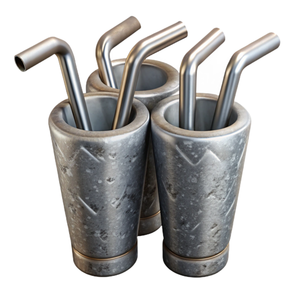 wonderful minimalist Reusable Straws Metal Material Cutout high resolution png