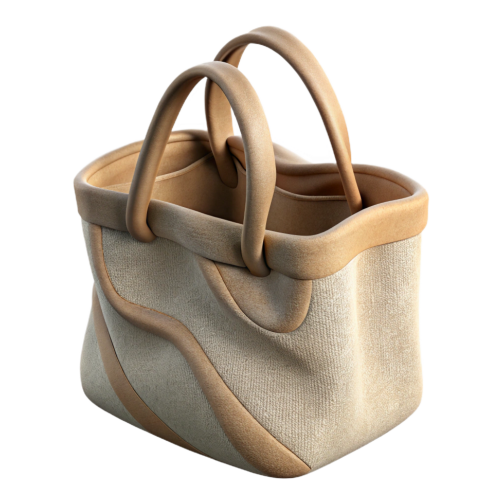 wonderful minimalist Reusable Tote Bag Cotton Canvas Natural Color Isolated exclusive png