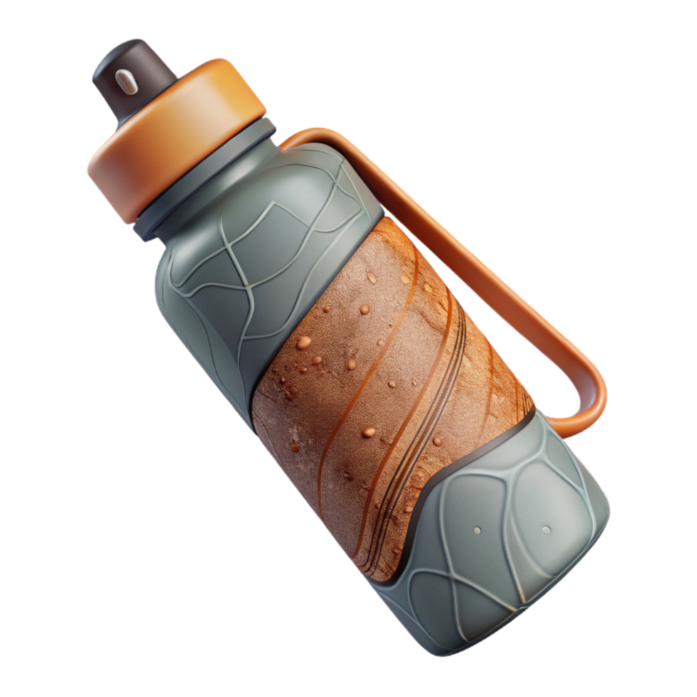 vibrant contemporary Reusable Water Bottle Flat Lay Cutout high quality png