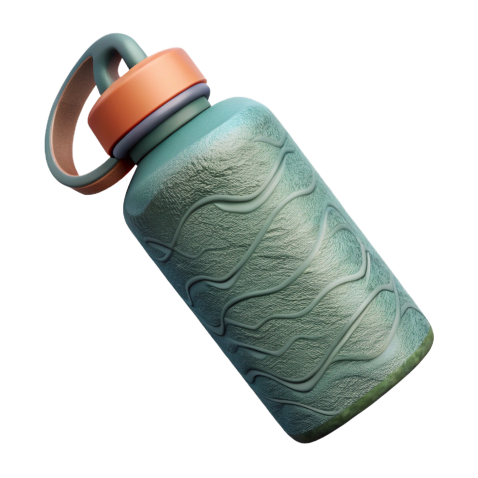 dramatic modern Reusable Water Bottle Flat Lay Cutout professional png