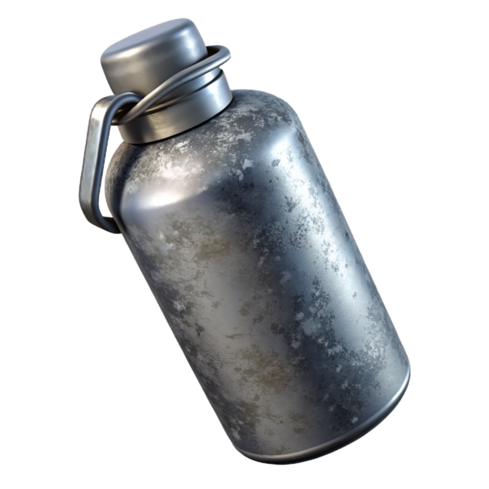 wonderful contemporary Reusable Water Bottle Metal Grey Isolated Element png