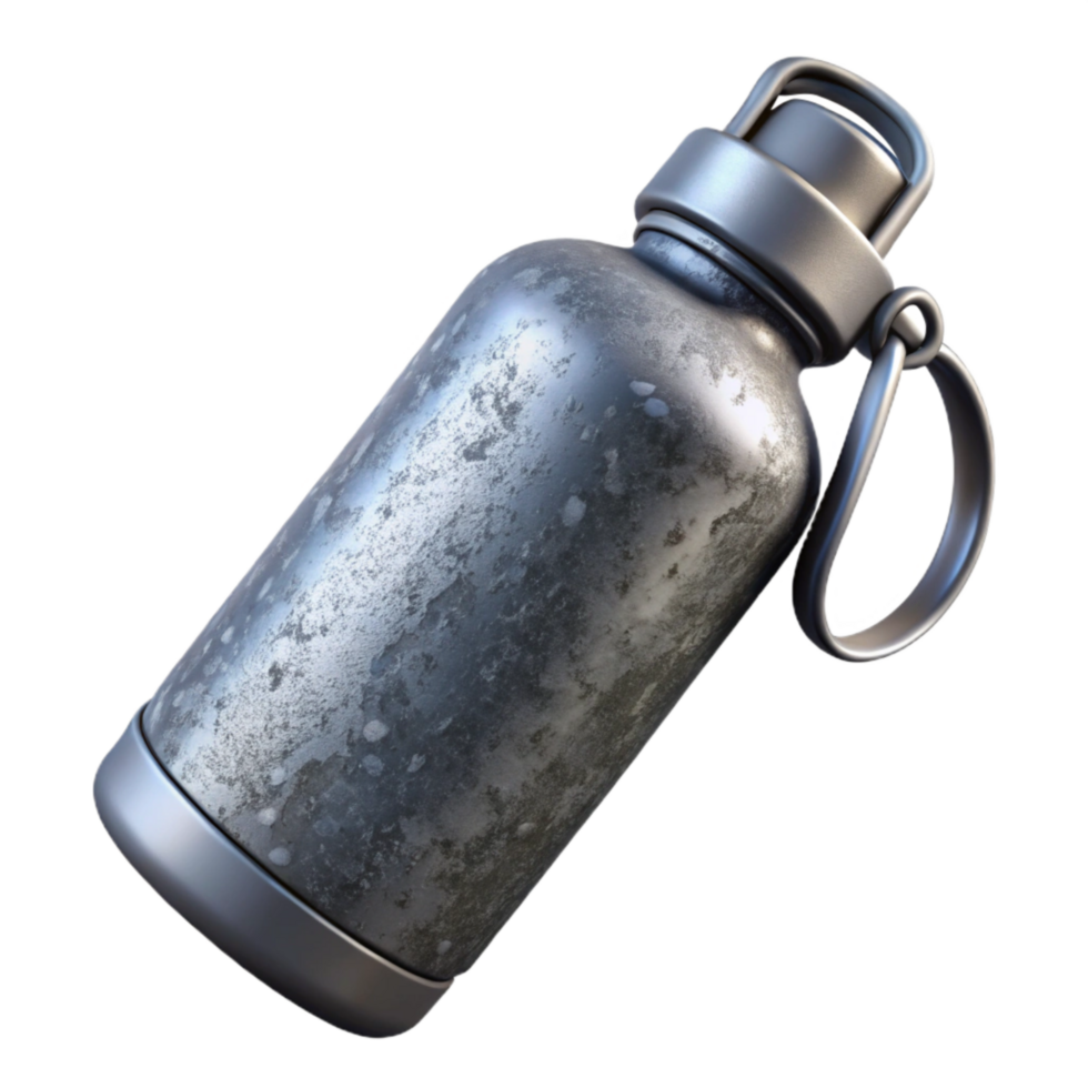 stunning creative Reusable Water Bottle Metal Grey Isolated Element high quality png