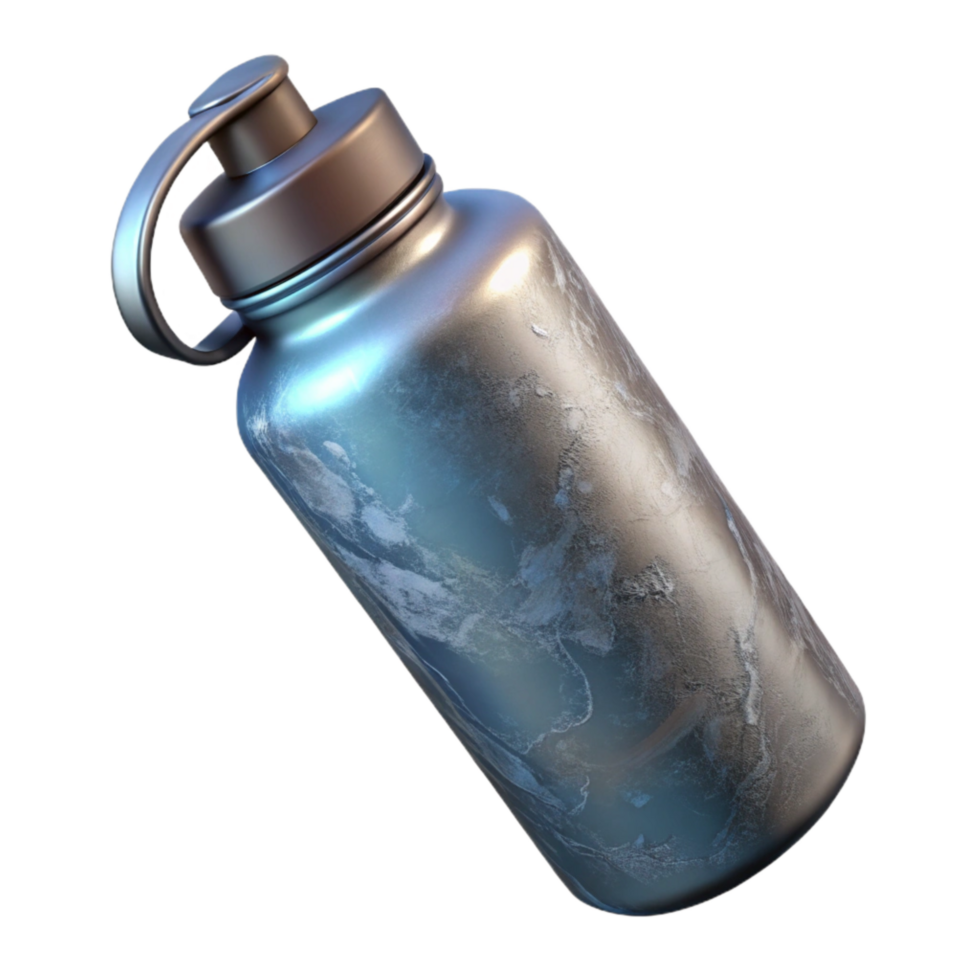 dramatic classic Reusable Water Bottle Stainless Steel Silver Isolated exclusive png