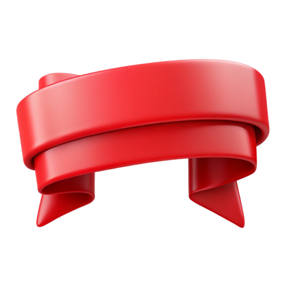 serene contemporary Ribbon Banner Red Blank Cutout high resolution png
