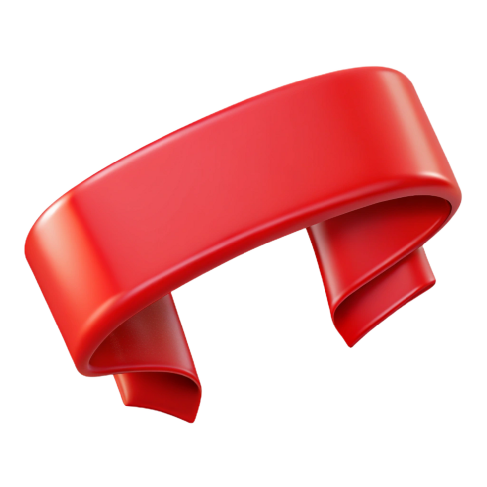vibrant abstract Ribbon Banner Red Blank Cutout high quality png