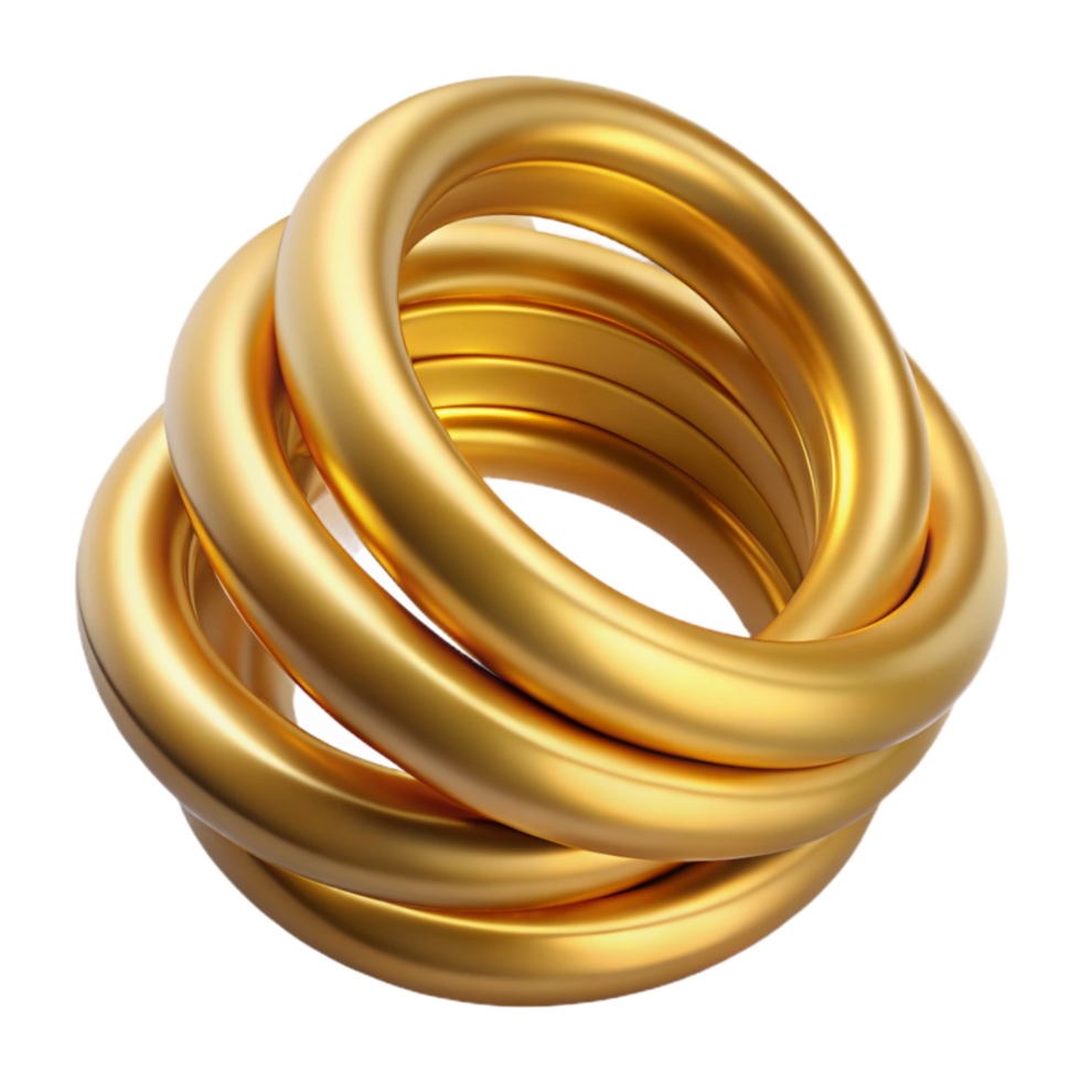 elegant vintage Ring Stack Multiple Gold Rings Thin Bands Isolated exclusive png