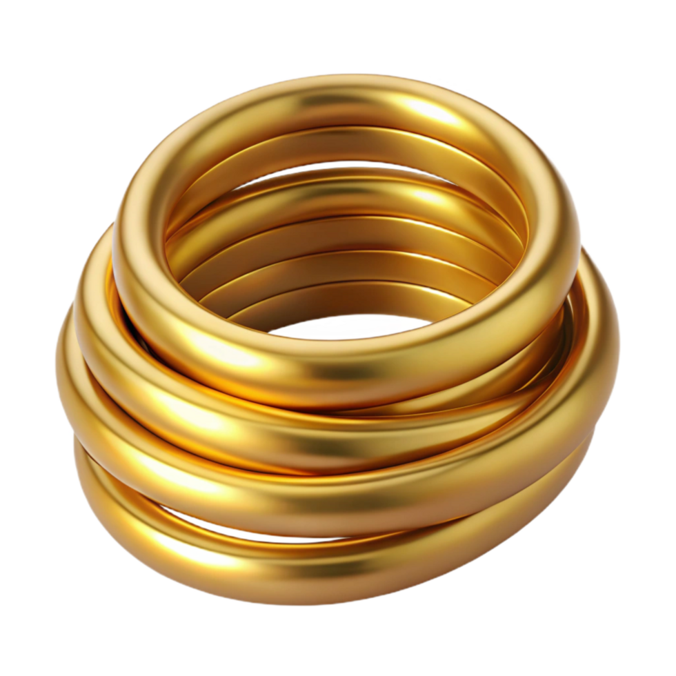 stunning vintage Ring Stack Multiple Gold Rings Thin Bands Isolated detailed png