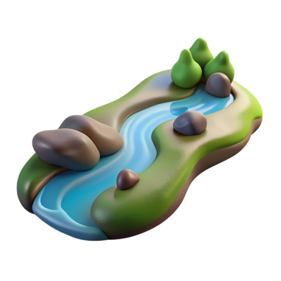 elegant classic River Stream Isolated with Flowing Water exclusive png