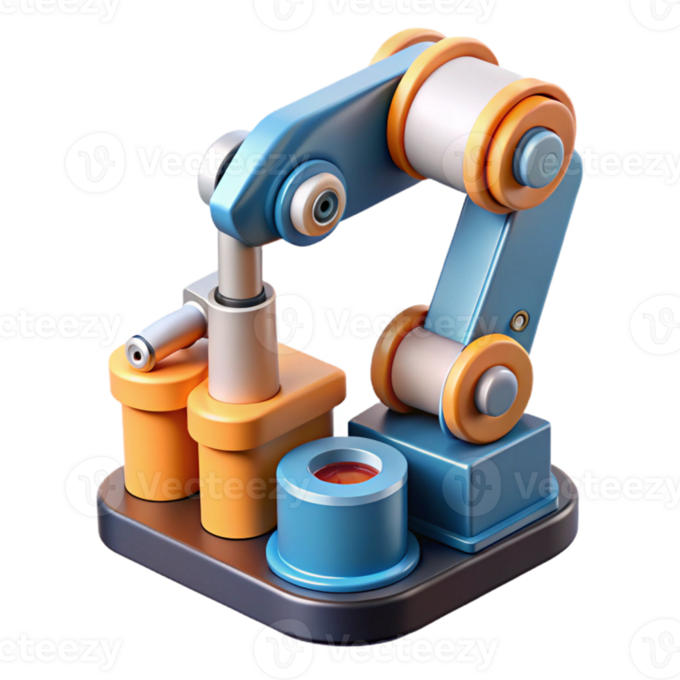 stunning contemporary Robot Arm Assembly Line Illustration Isolated Element exclusive png