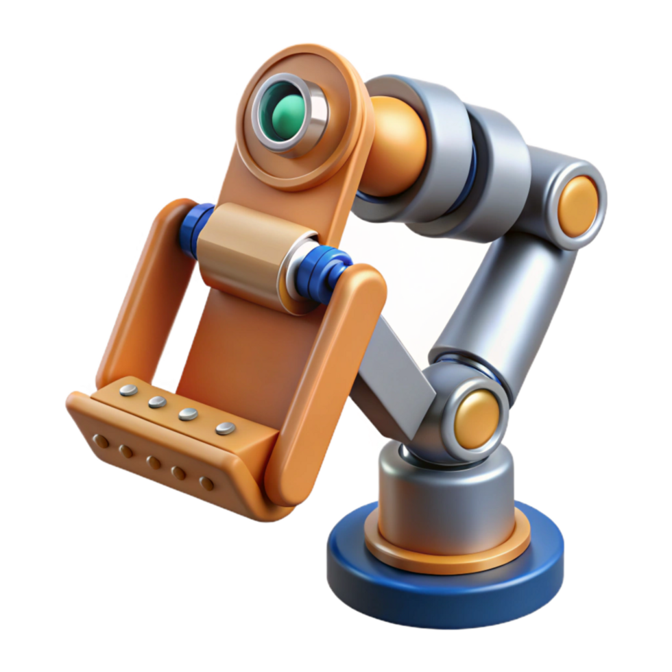 vibrant classic Robot Arm Holding Circuit Isolated on Transparent Background premium png