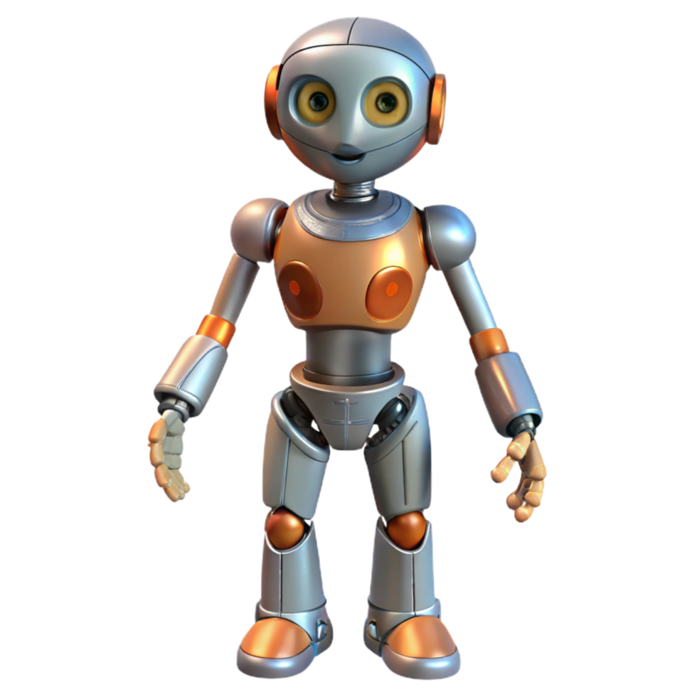 serene vintage Robot Body with Articulated Joints Transparent Background high resolution png