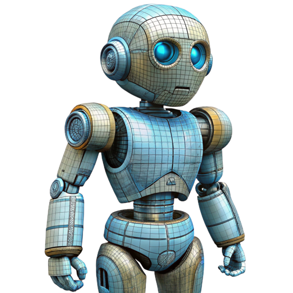 elegant artistic Robot Body Blueprint Design Isolated Element exclusive png