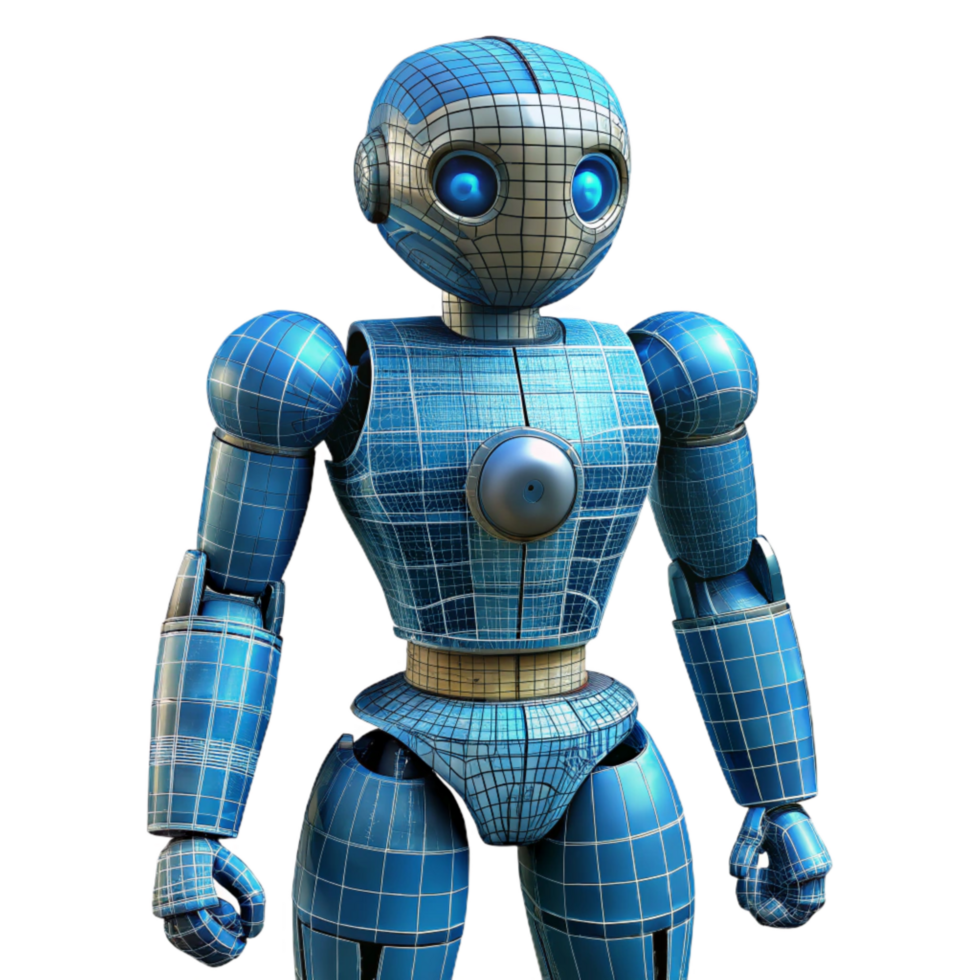 serene rustic Robot Body Blueprint Design Isolated Element detailed png