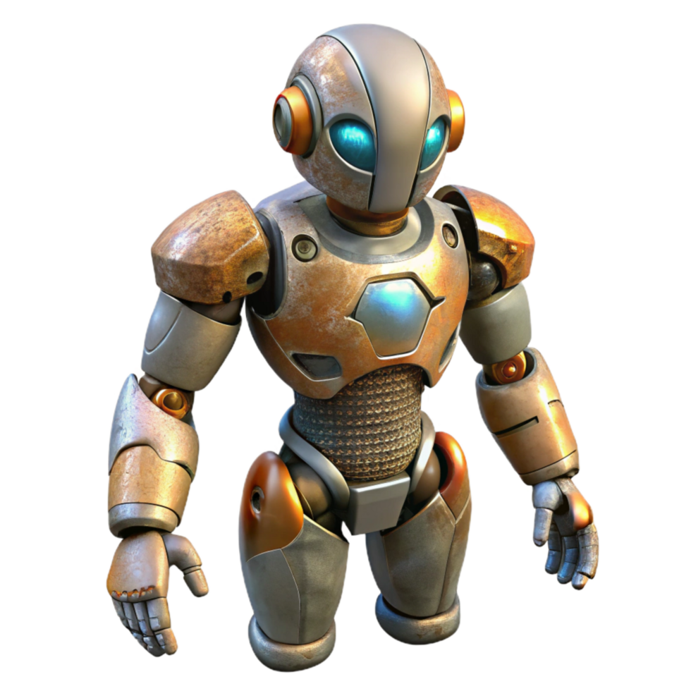 extraordinary vintage Robot Body with Protective Armor Transparent Background authentic png