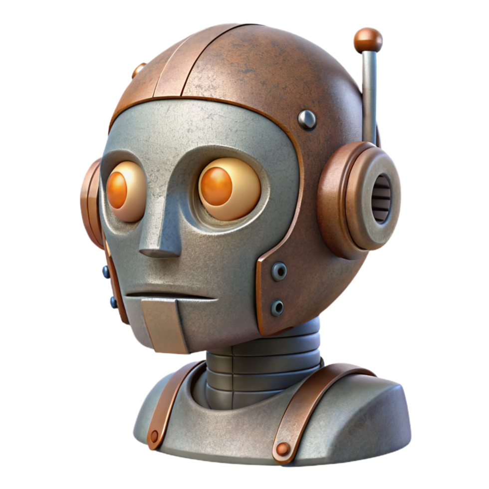 extraordinary artistic Robot Head Profile View Isolated Element original png