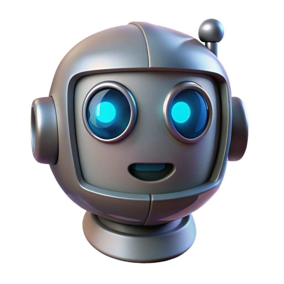 vibrant traditional Robot Head with Led Eyes Transparent Background premium png