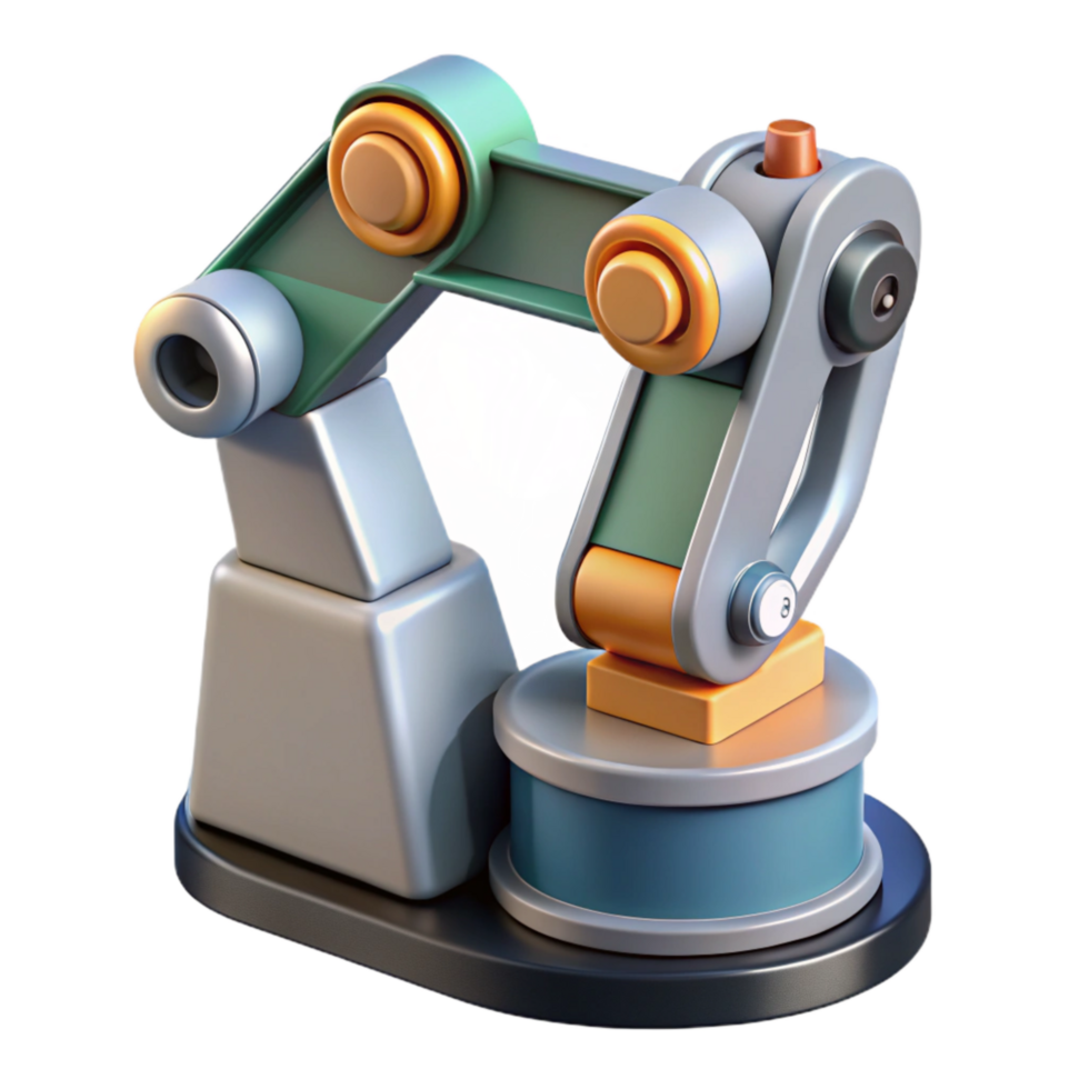 wonderful creative Robotic Arm Assembling Electronic Device Isolated Element png