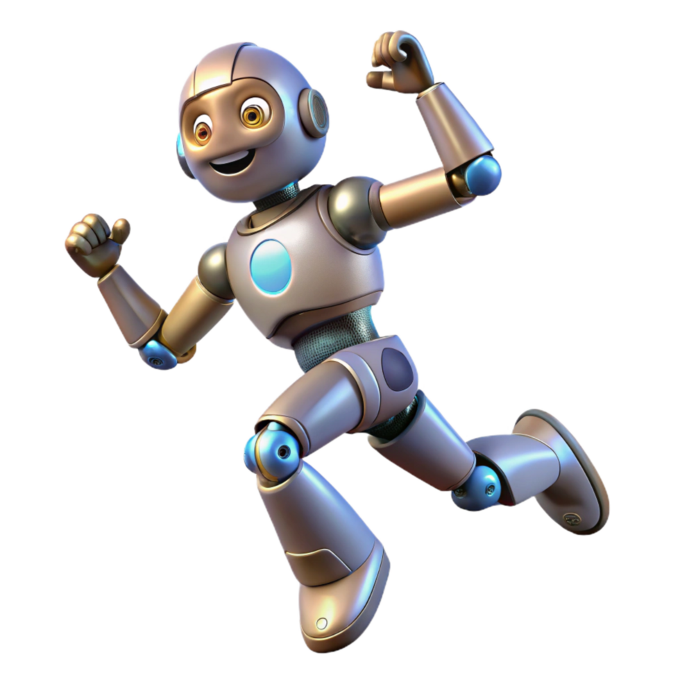 vibrant contemporary Robot Jumping Animation Sequence Cutout high quality png