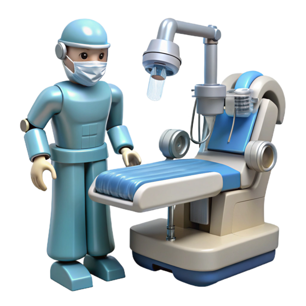 wonderful artistic Robotic Surgeon Performing Operation Isolated Element png