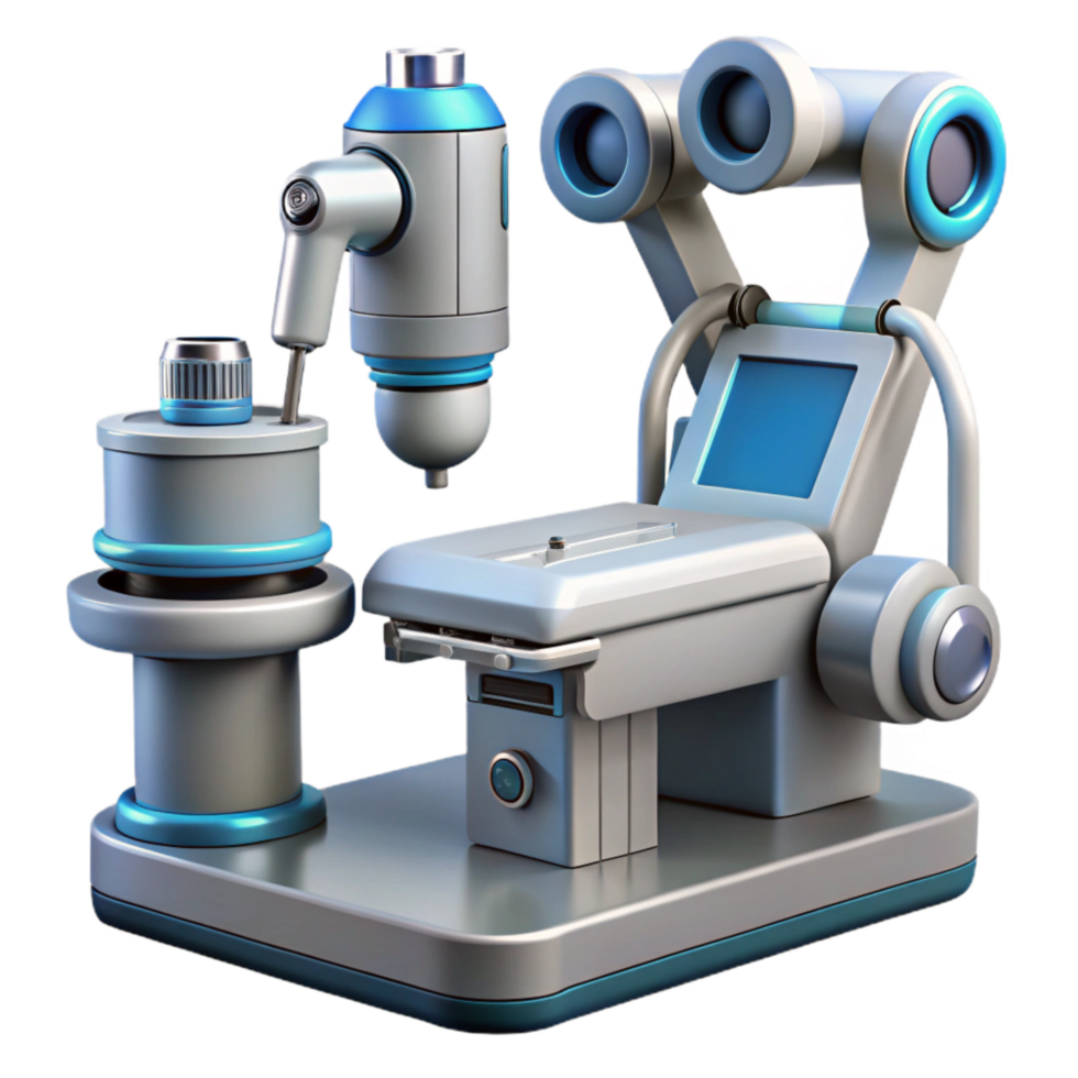 vibrant minimalist Robotic Surgery System with Robotic Arms and Camera Isolated Cutout png