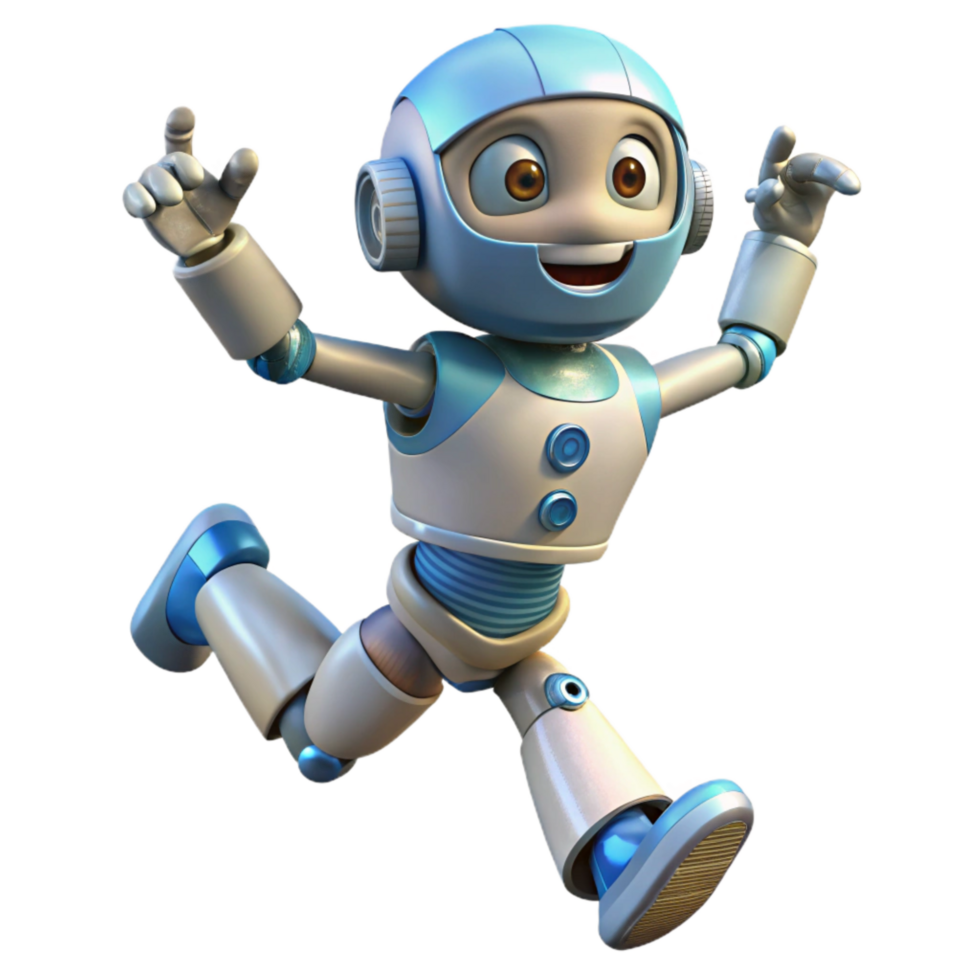 beautiful modern Robot Jumping Animation Sequence Cutout professional png