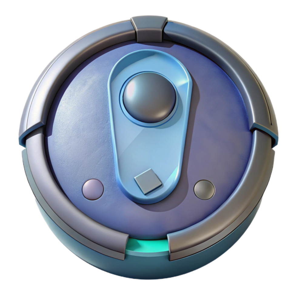 beautiful classic Robot Vacuum Cleaner Top View Transparent Background high resolution png