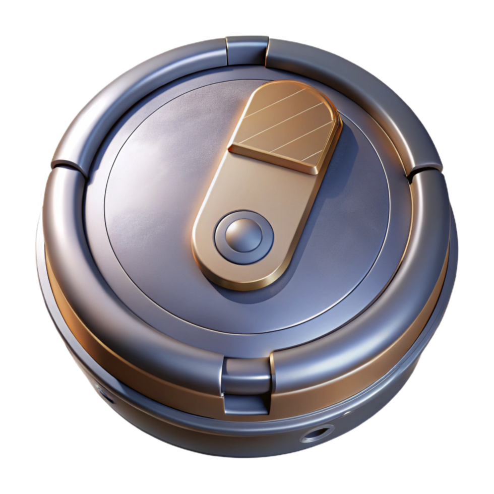 vibrant rustic Robot Vacuum Cleaner Top View Transparent Background exclusive png