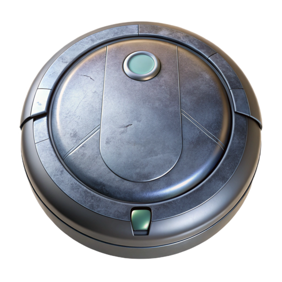 elegant creative Robot Vacuum Cleaner Top View Transparent Background genuine png
