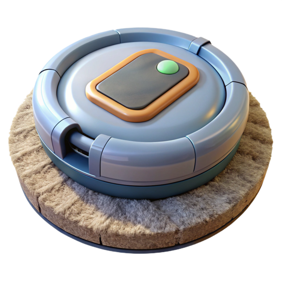 stunning modern Robot Vacuum Cleaning Carpet Isolated detailed png