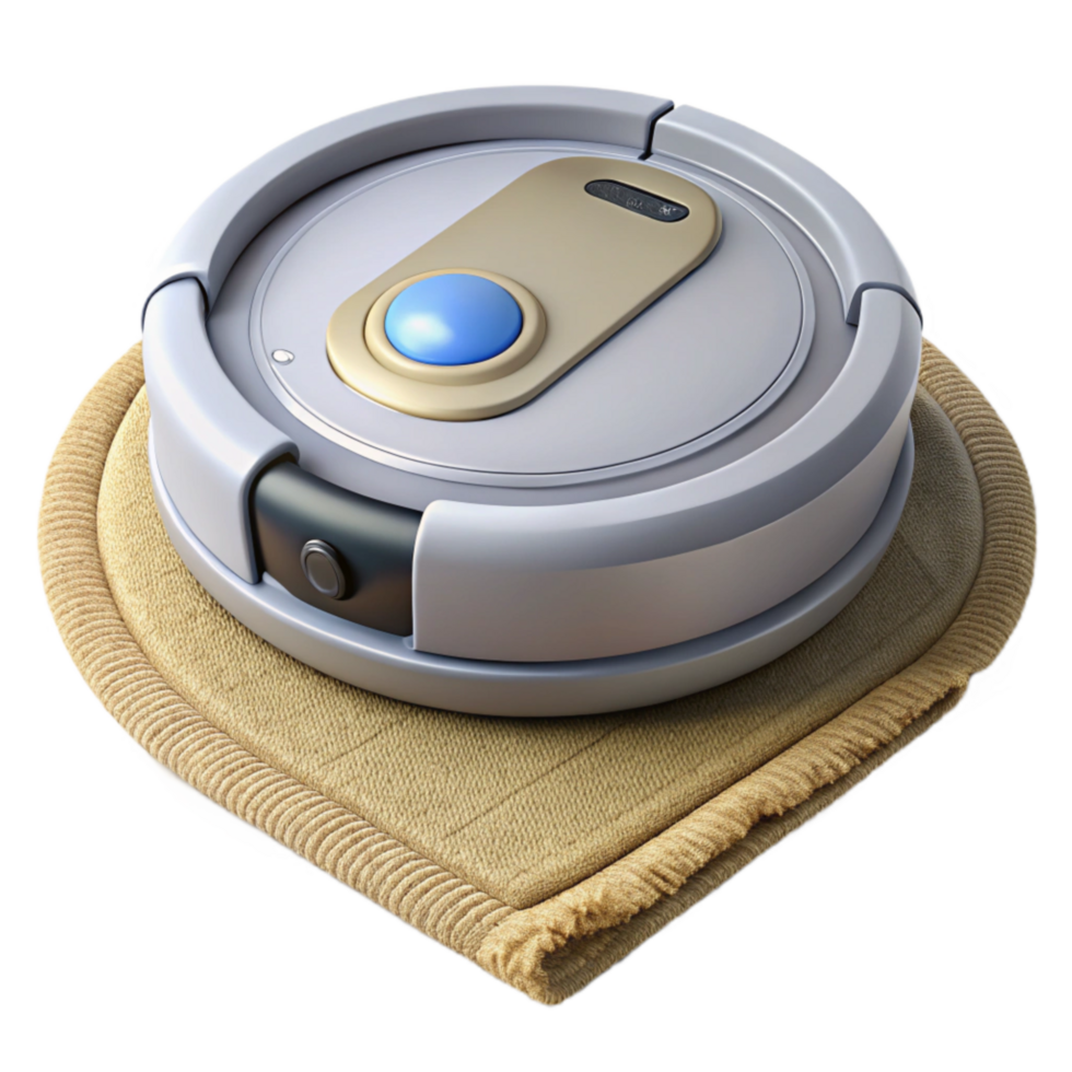 vibrant rustic Robot Vacuum Cleaning Carpet Isolated high quality png