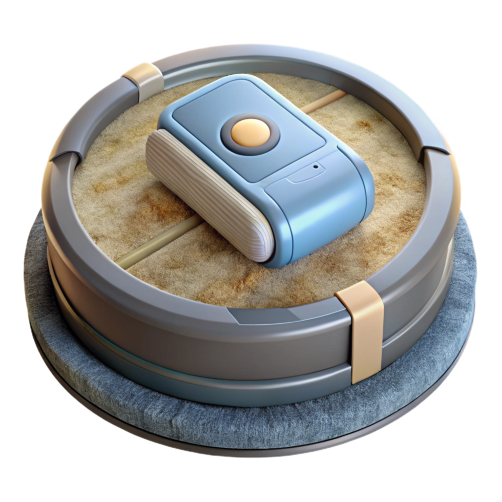dramatic artistic Robot Vacuum Cleaning Carpet Isolated png