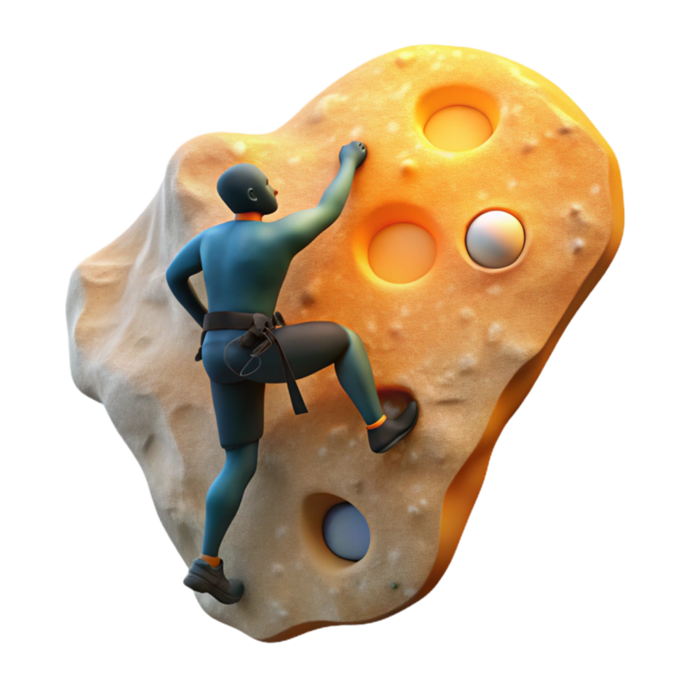 wonderful modern Rock Climber Silhouette Against Bright Sky Cutout high resolution png