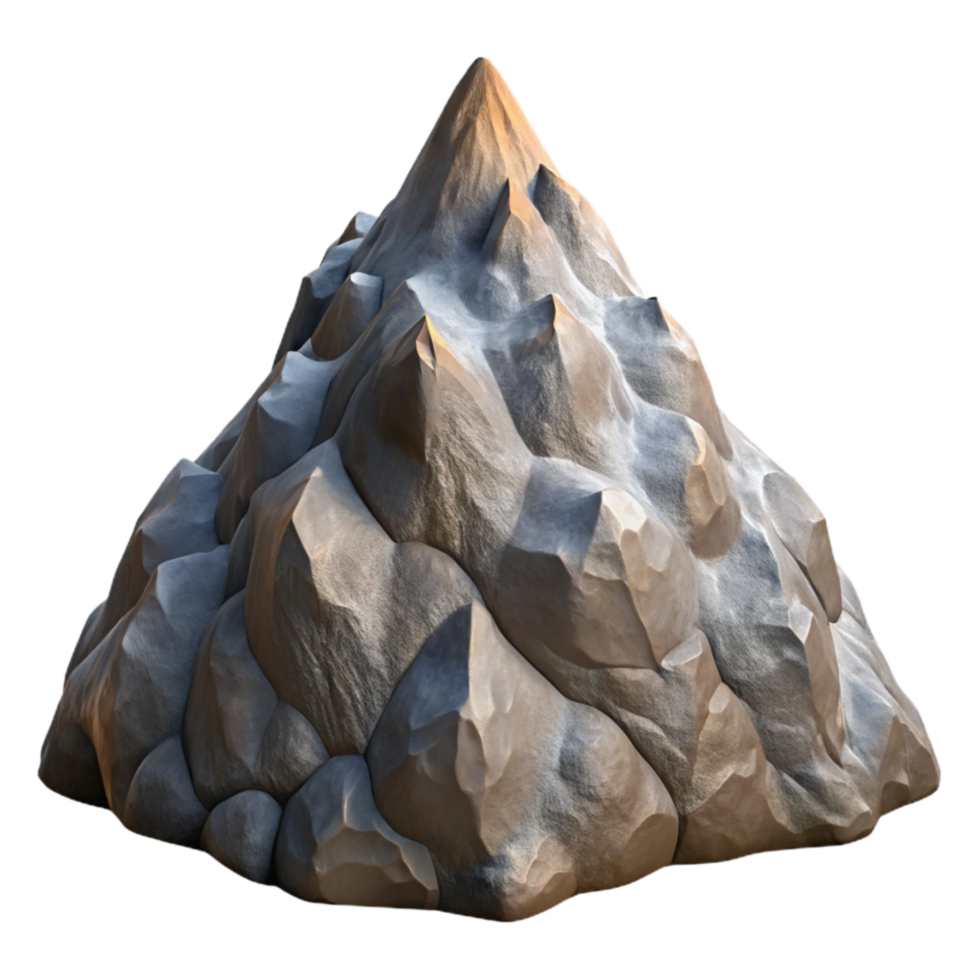 dramatic traditional Rocky Mountain Peak Rugged Terrain Grey Stone Isolated exclusive png
