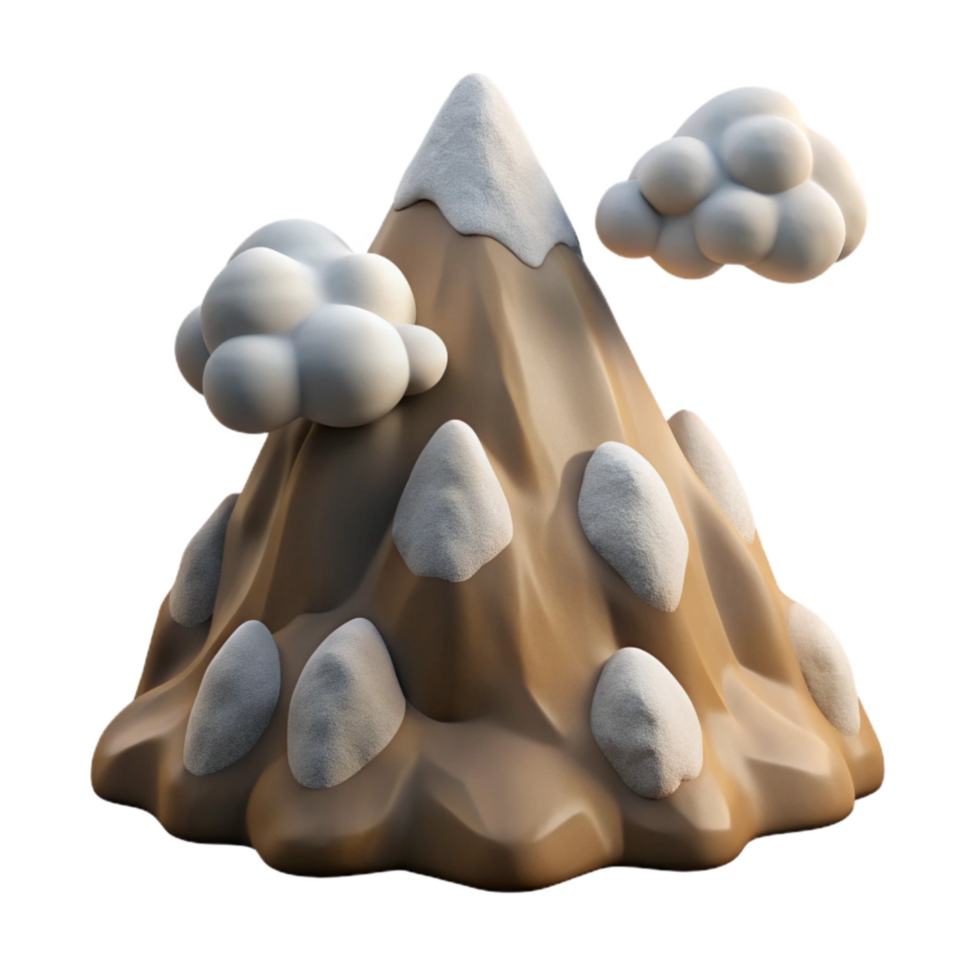 wonderful minimalist Rocky Mountain Peak with Clouds Isolated exclusive png