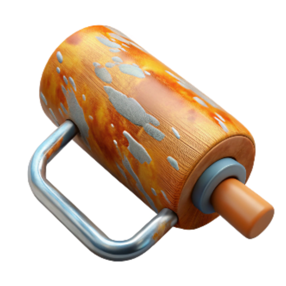 dramatic artistic Roller Paint Texture Smooth Finish Cutout detailed png