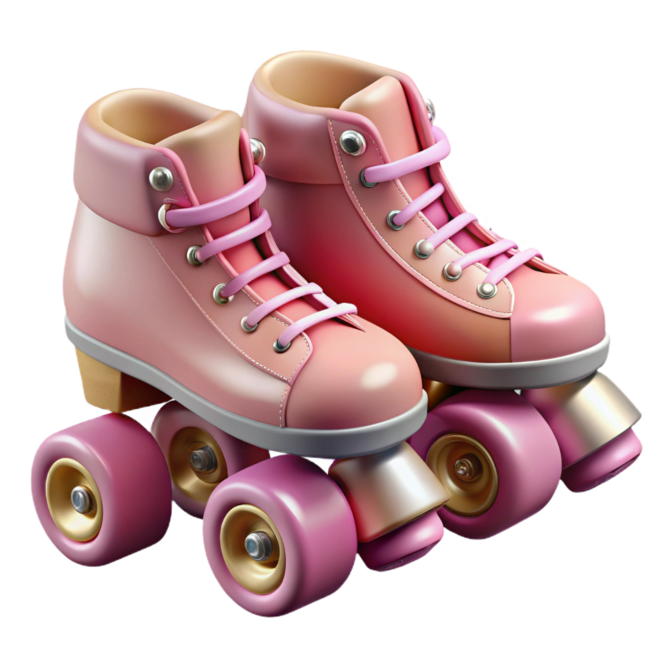impressive contemporary Roller Skates Four Wheels Pink Isolated high resolution png