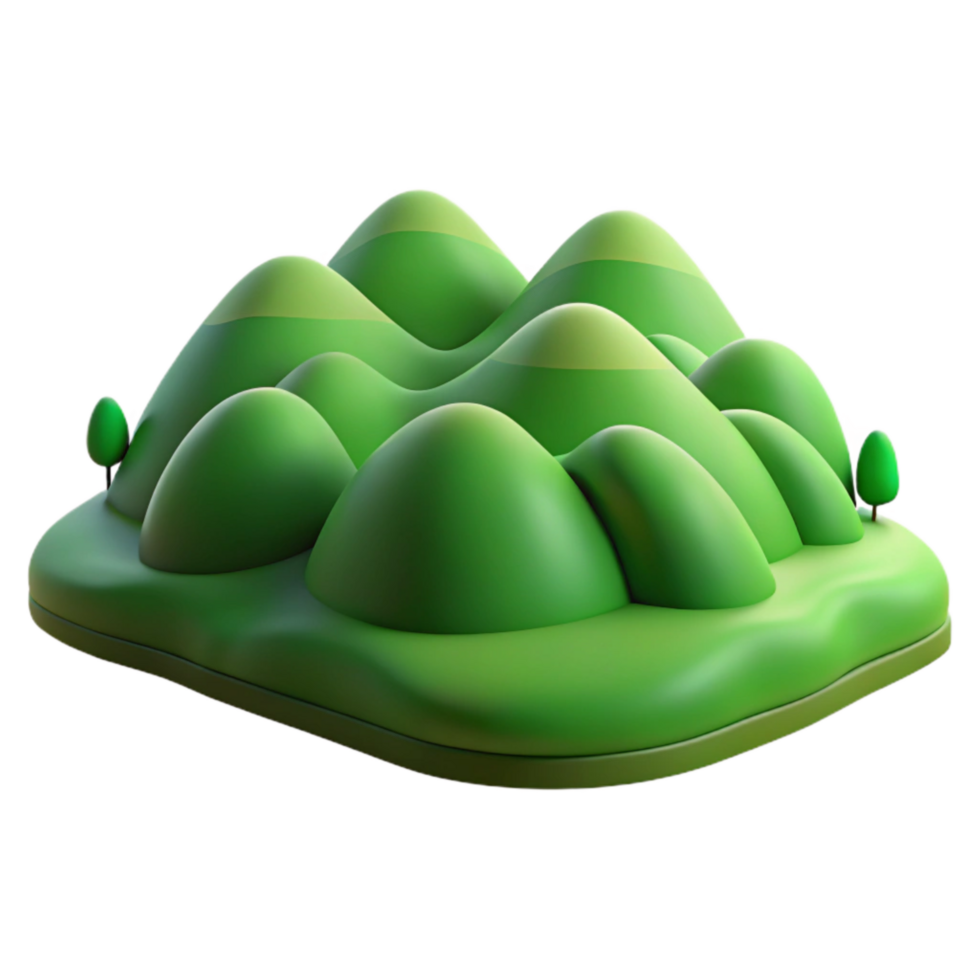 elegant traditional Rolling Green Hills Landscape Isolated authentic png