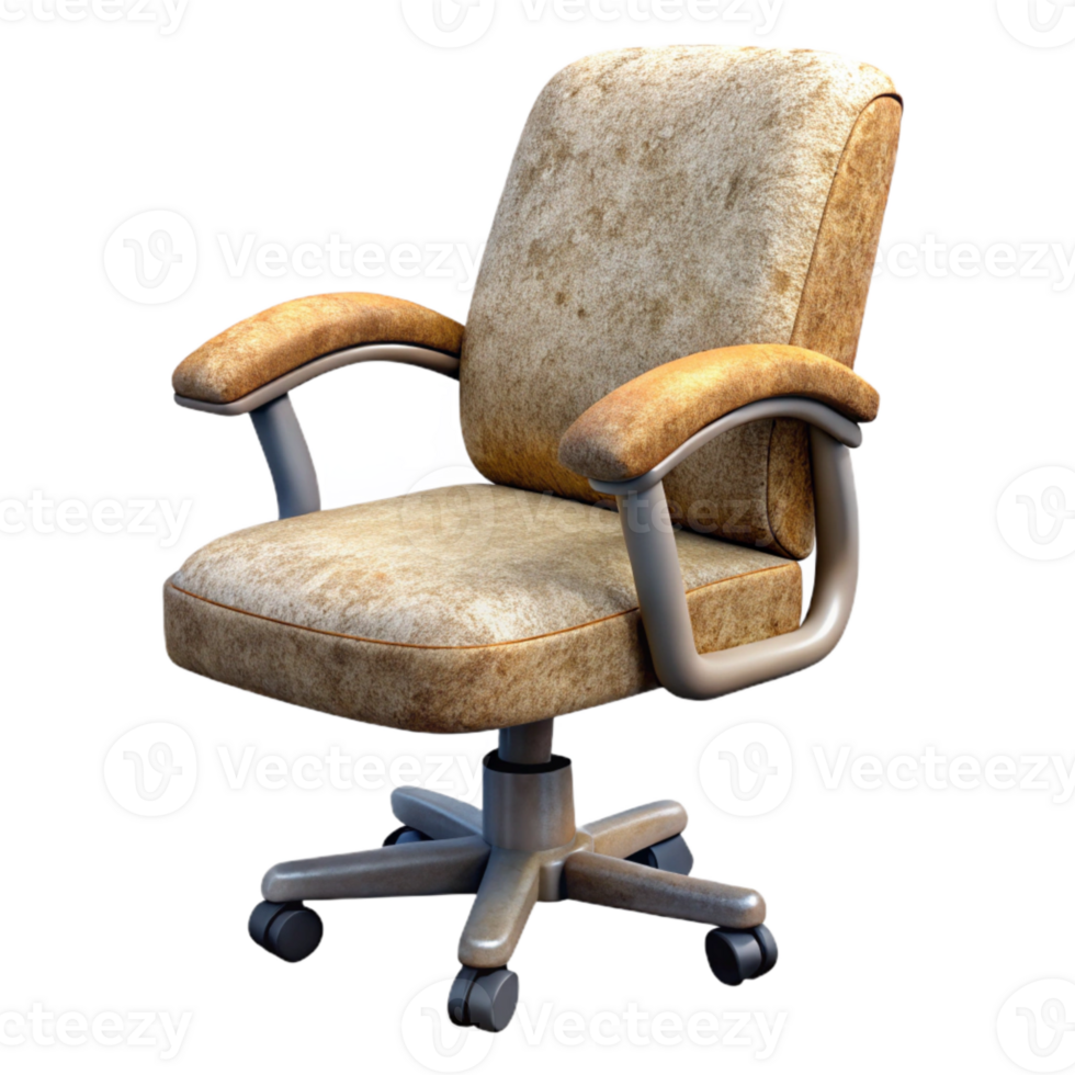 elegant traditional Rolling Office Chair with Arms Side View Isolated Element premium png